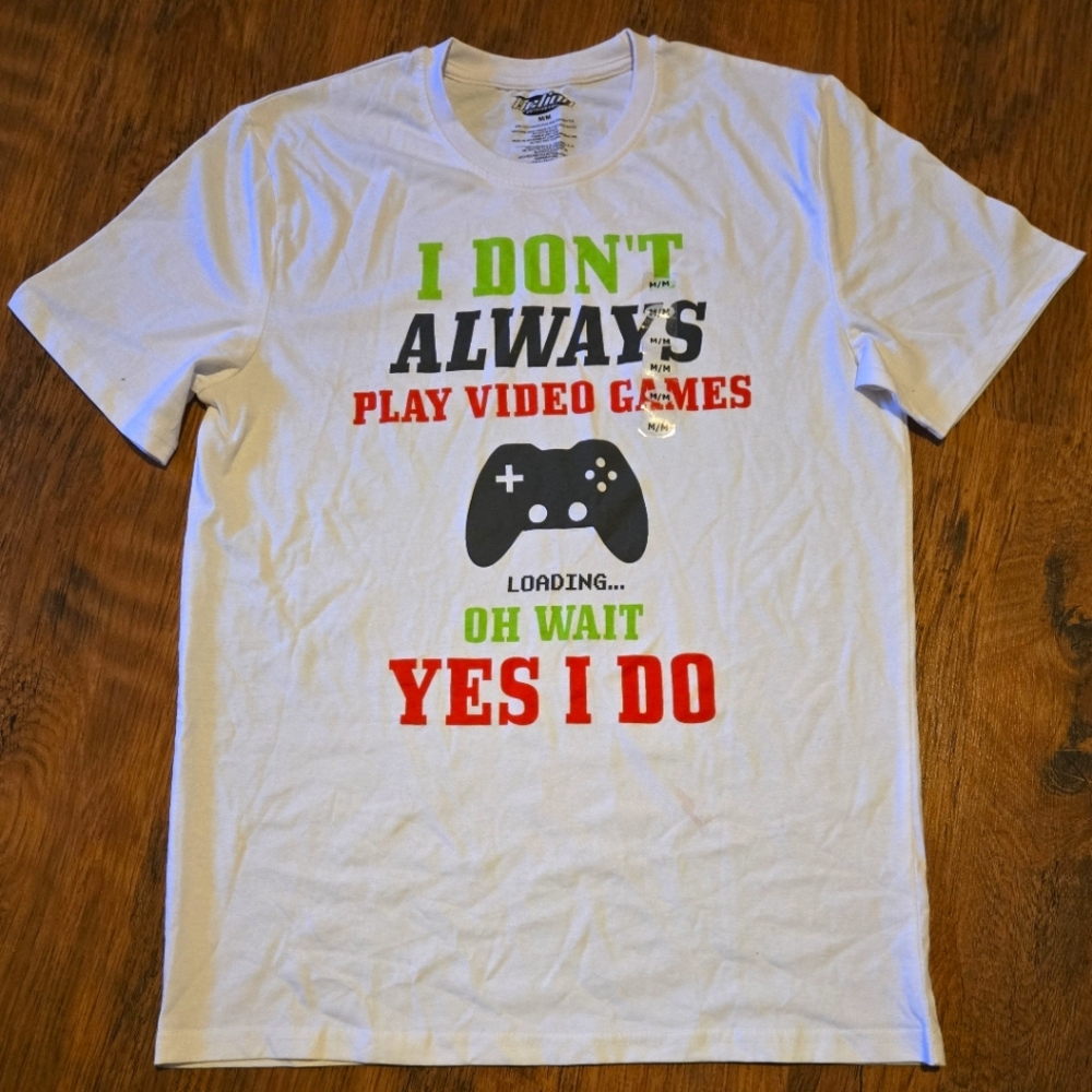 Play Video Games Novelty Shirt NWT new never worn XBOX PS5 SNES Nintendo